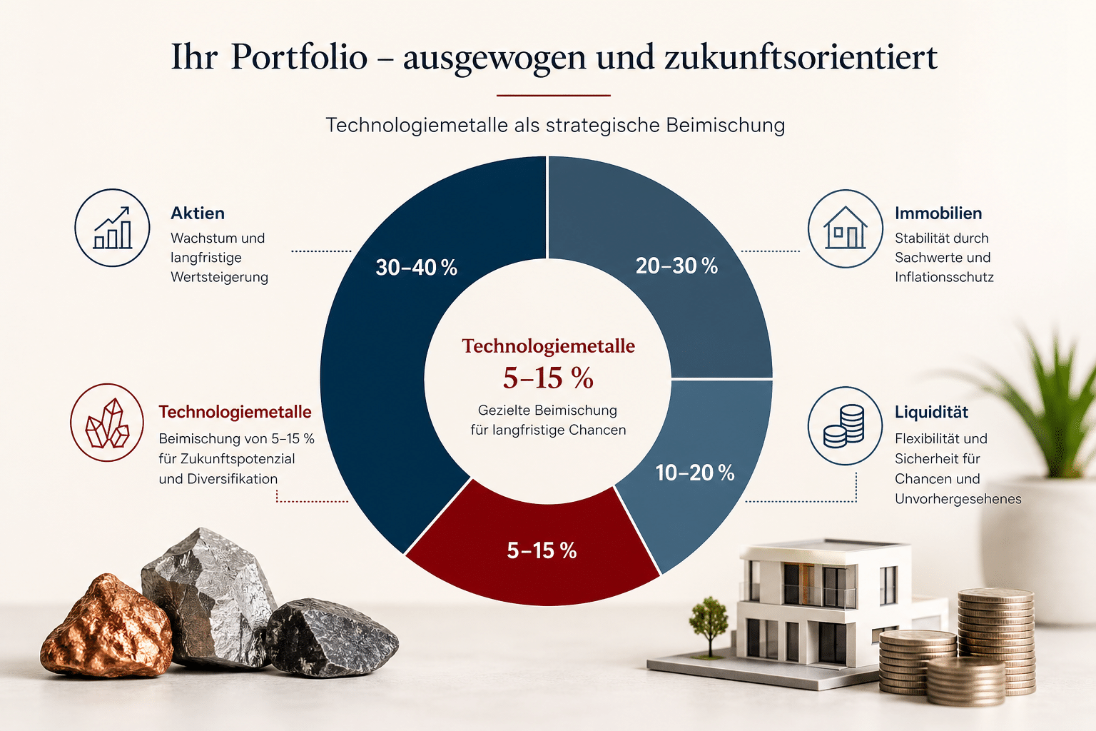 Portfolio Diversifikation Technologiemetalle seltene Erden Beimischung Risikomanagement